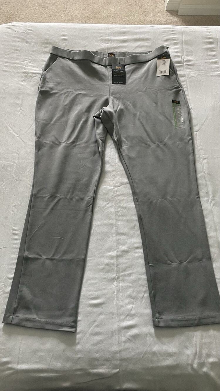 Lee Ankle Stretch Suits Women Pants Size 16 L Dover Gray Side Zipper NWT